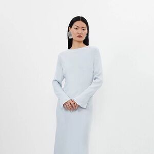 Karen Millen Viscose Satin Midi / Maxi Dress Baby Blue US 6 NWT